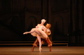Natasha Oughtred as the White Cat and Ricardo Cervera as Puss in Boots