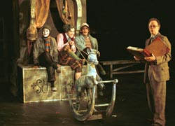 Mole, Toad and Ratty with narrator, Sir Anthony Dowell