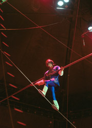 Sloping high wire